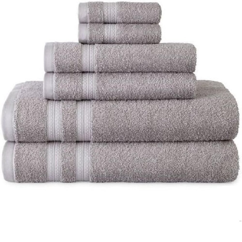 Home Expressions 6-Piece Cotton Towel Set (2 Wash, 2 Hand and 2 Bath Towels )